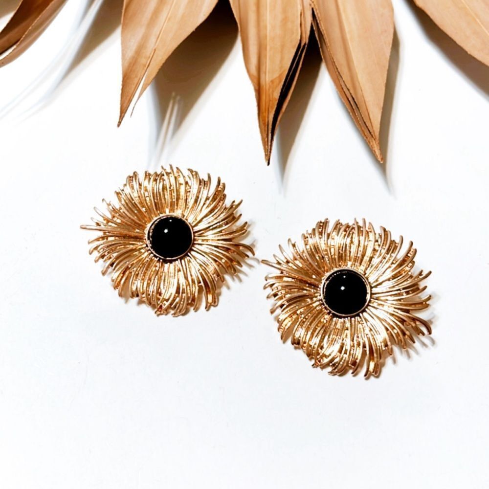 Flower statement earrings #719